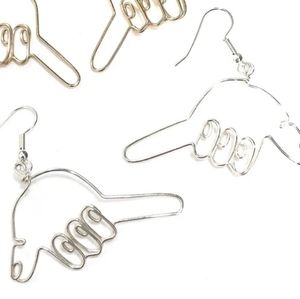Silver Shaka Earrings, handmade